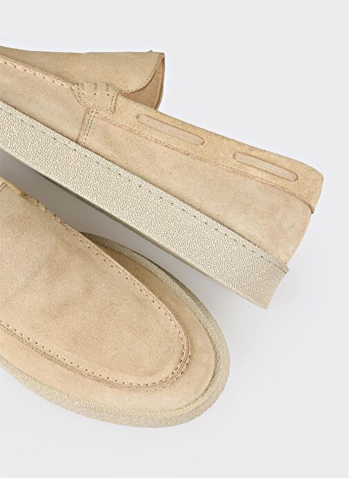 Bej Deri Erkek Günlük Ayakkabı - Görsel 10