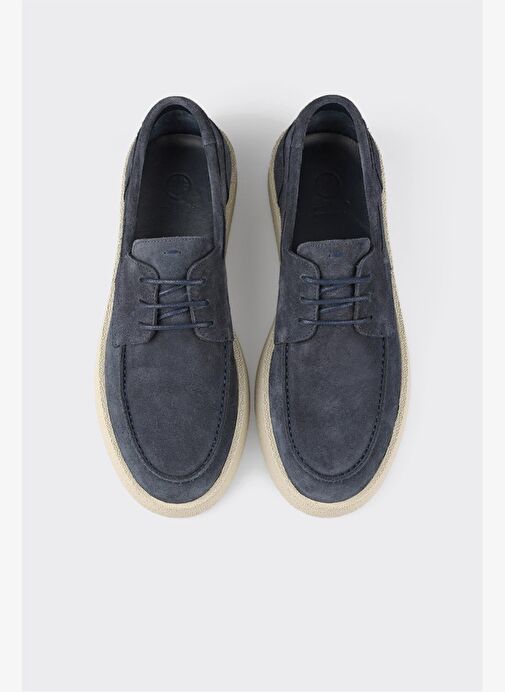 Mavi Deri Erkek Günlük Ayakkabı - Görsel 9