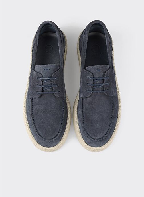Mavi Deri Erkek Günlük Ayakkabı - Görsel 8