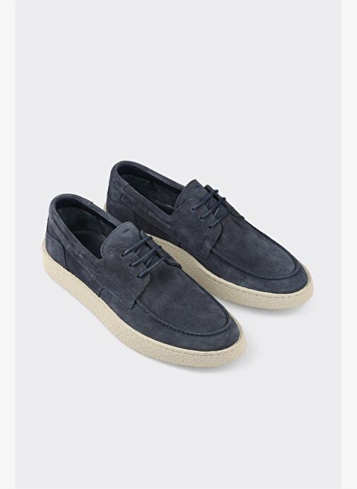 Mavi Deri Erkek Günlük Ayakkabı - Görsel 5