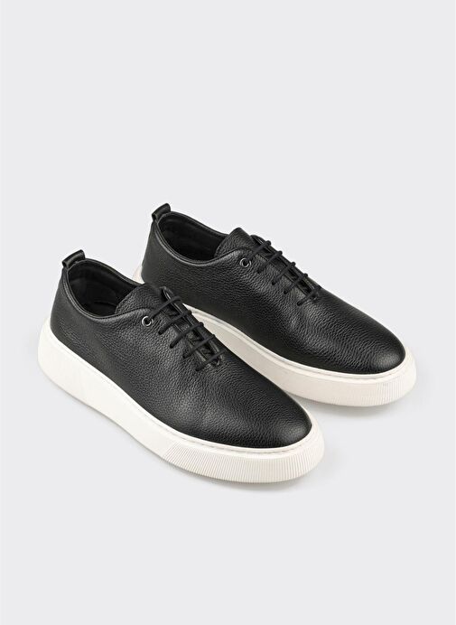 Siyah Deri Erkek Günlük Ayakkabı - Görsel 3