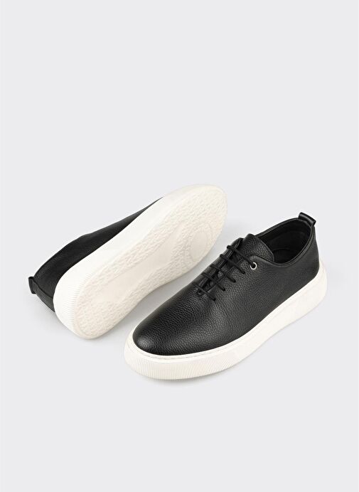 Siyah Deri Erkek Günlük Ayakkabı - Görsel 4