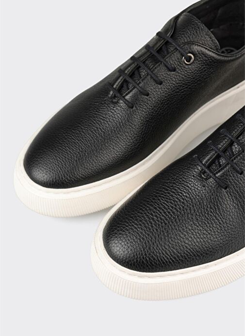 Siyah Deri Erkek Günlük Ayakkabı - Görsel 6