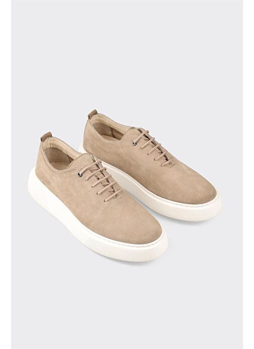 Bej Deri Erkek Günlük Ayakkabı - Görsel 3
