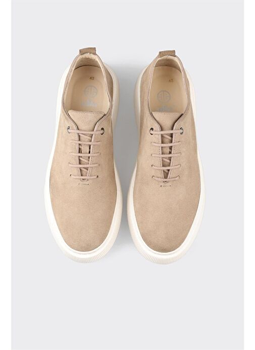 Bej Deri Erkek Günlük Ayakkabı - Görsel 5
