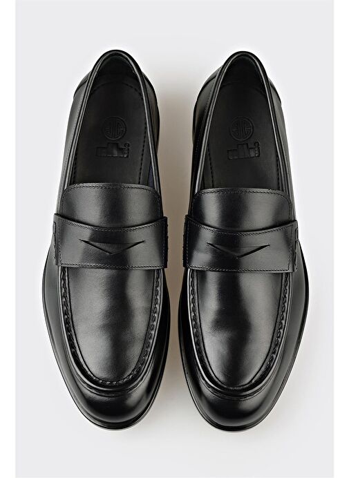 Elle Siyah Erkek Deri Klasik Ayakkabı PINTA - Görsel 5