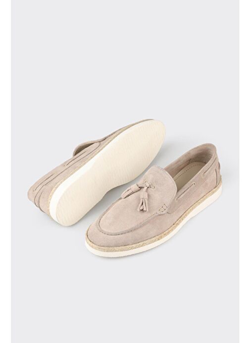 Bej Deri Erkek Günlük Ayakkabı - Görsel 4