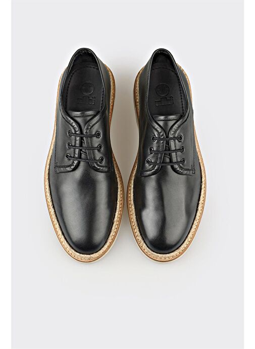 Siyah Deri Erkek Günlük Ayakkabı - Görsel 5