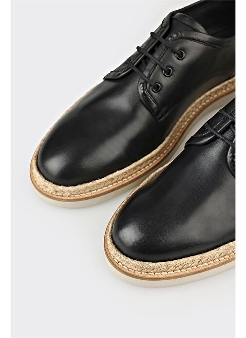 Siyah Deri Erkek Günlük Ayakkabı - Görsel 6