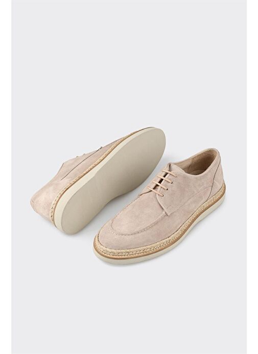 Bej Deri Erkek Günlük Ayakkabı - Görsel 4