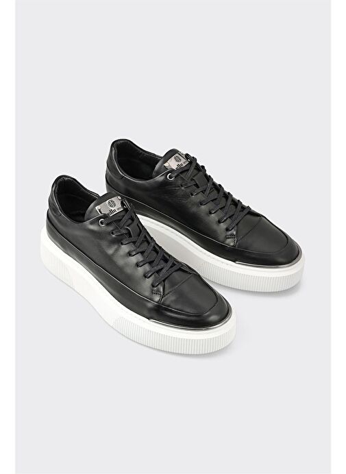 Siyah Deri Erkek Spor Ayakkabı - Görsel 3