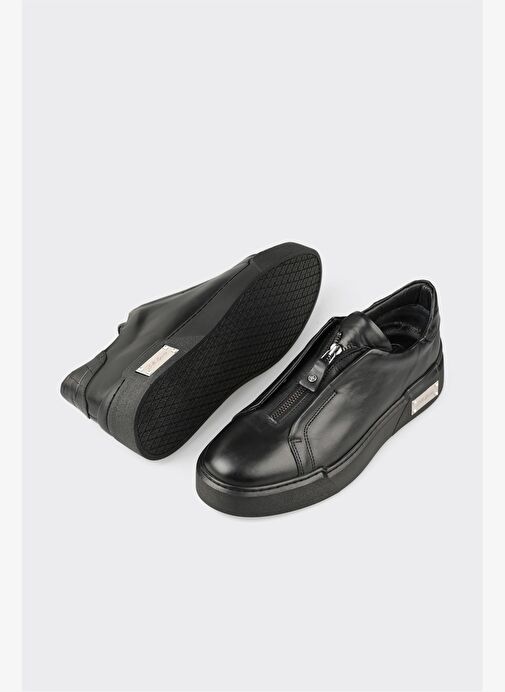 Siyah Deri Erkek Spor Ayakkabı - Görsel 7