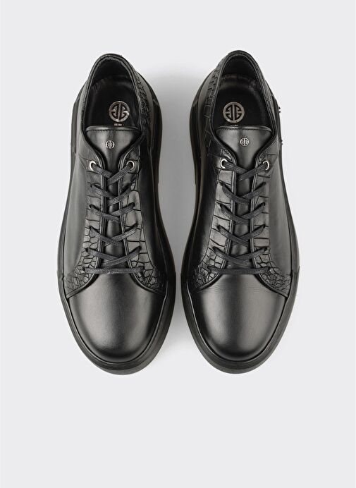 Siyah Deri Erkek Spor Ayakkabı - Görsel 5