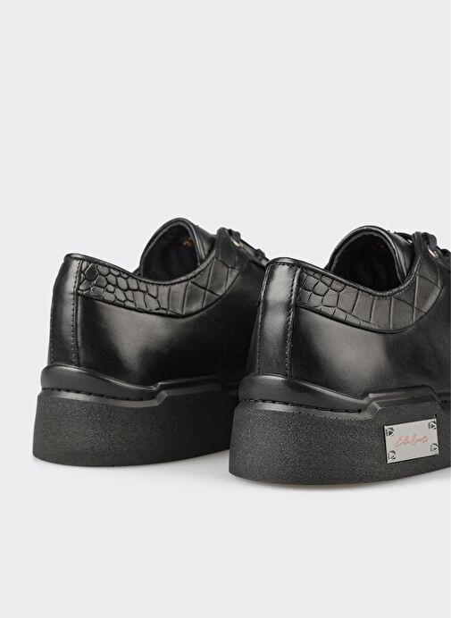 Siyah Deri Erkek Spor Ayakkabı - Görsel 6