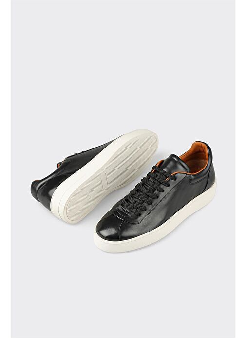 Siyah Deri Erkek Spor Ayakkabı - Görsel 4