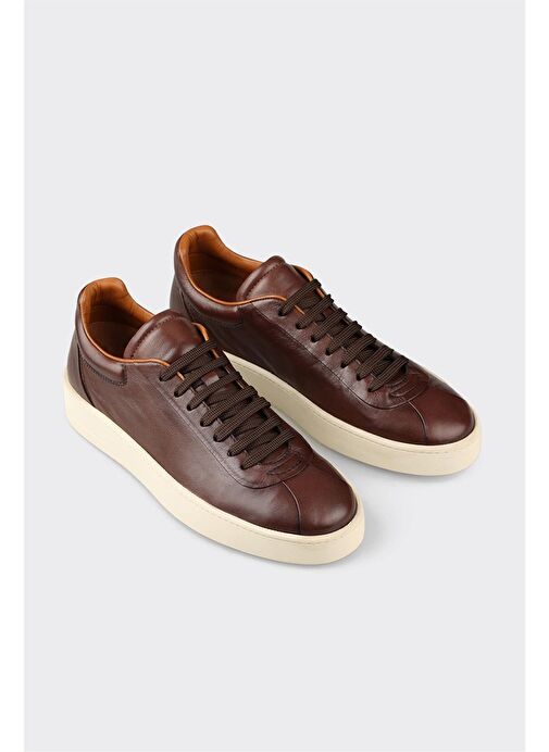 Kahve Deri Erkek Spor Ayakkabı - Görsel 3