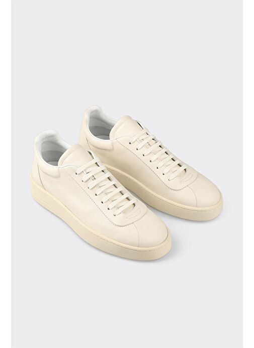 Ekru Deri Erkek Spor Ayakkabı - Görsel 3