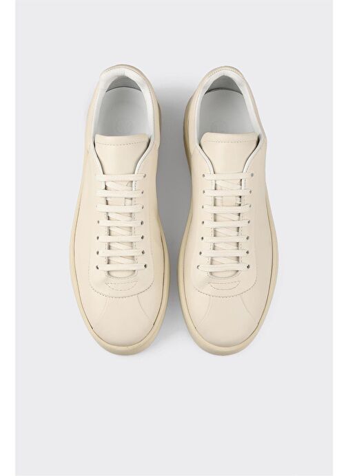 Ekru Deri Erkek Spor Ayakkabı - Görsel 5