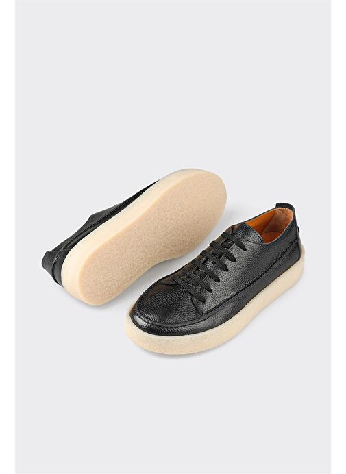 Siyah Deri Erkek Günlük Ayakkabı - Görsel 7