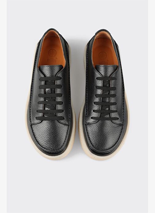 Siyah Deri Erkek Günlük Ayakkabı - Görsel 9