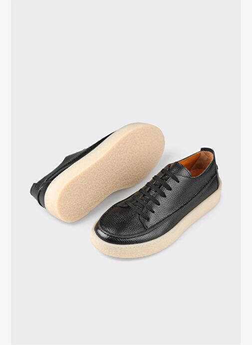 Siyah Deri Erkek Günlük Ayakkabı - Görsel 6