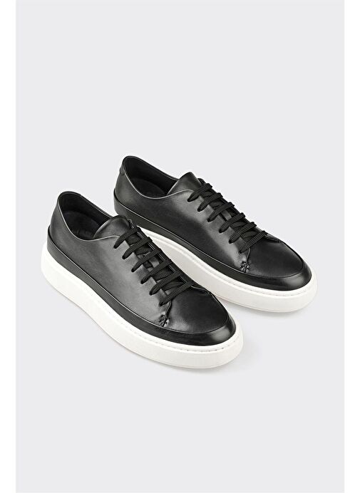 Siyah Deri Erkek Günlük Ayakkabı - Görsel 3