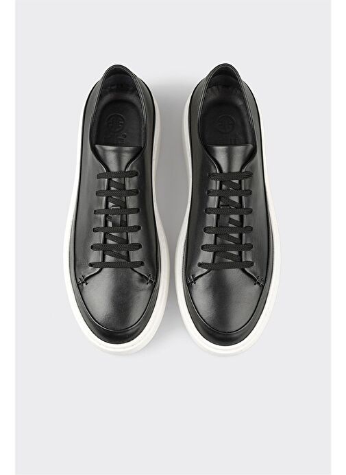 Siyah Deri Erkek Günlük Ayakkabı - Görsel 5