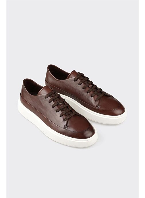 Kahve Deri Erkek Günlük Ayakkabı - Görsel 3
