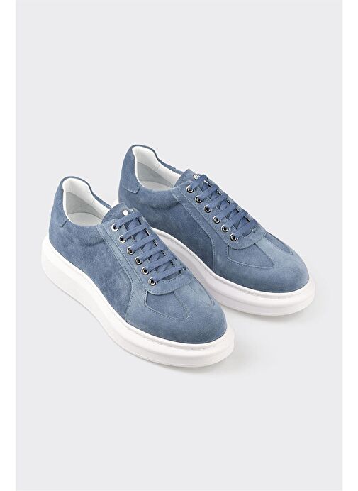 Mavi Deri Erkek Spor Ayakkabı - Görsel 3