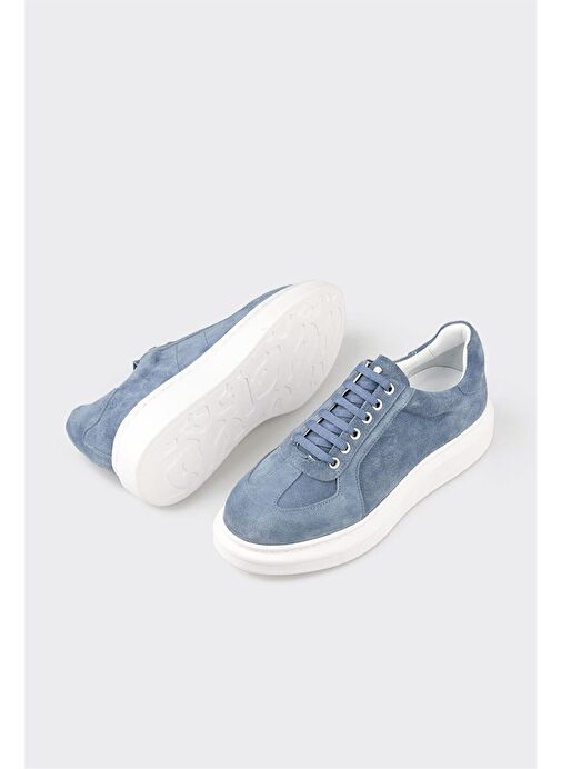 Mavi Deri Erkek Spor Ayakkabı - Görsel 4