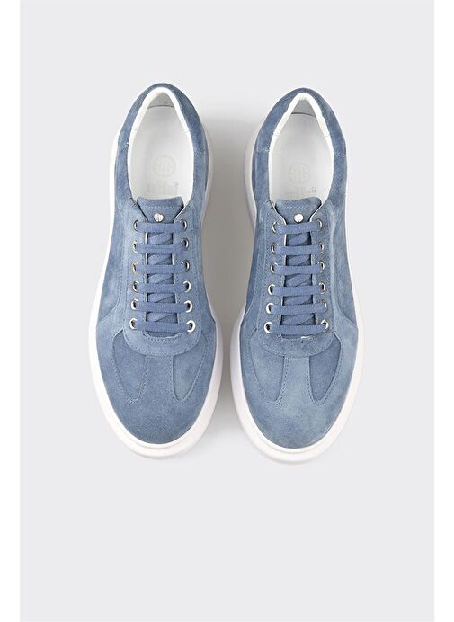 Mavi Deri Erkek Spor Ayakkabı - Görsel 5