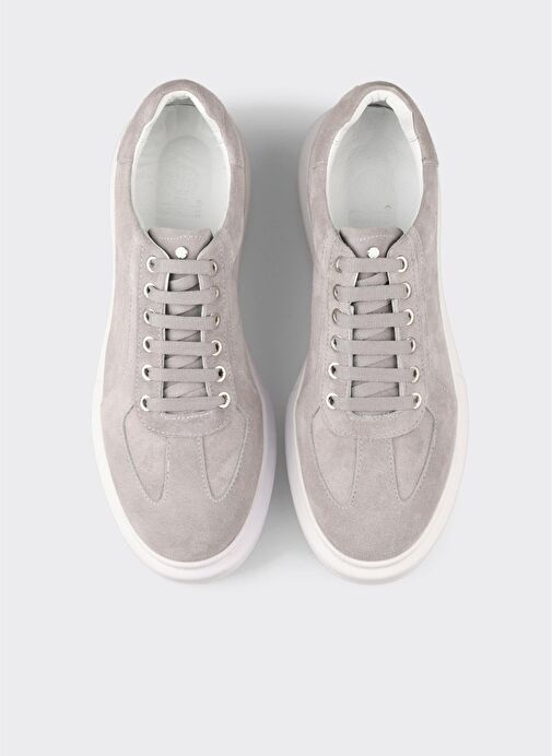 Gri Deri Erkek Spor Ayakkabı - Görsel 5