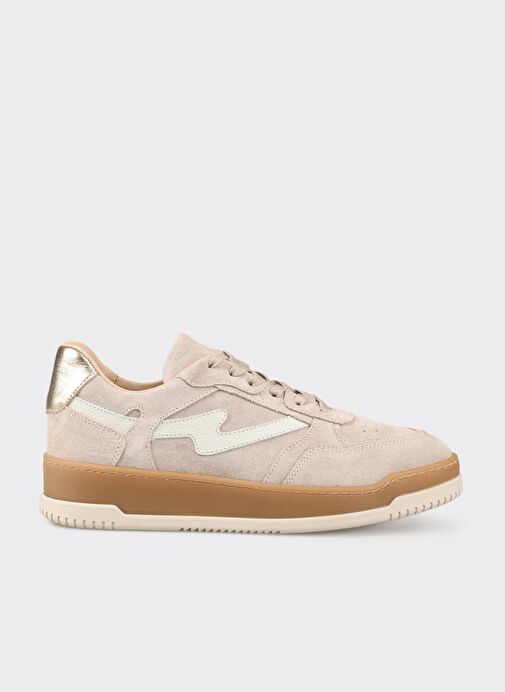 Bej Deri Kadın Spor Ayakkabı - Görsel 2