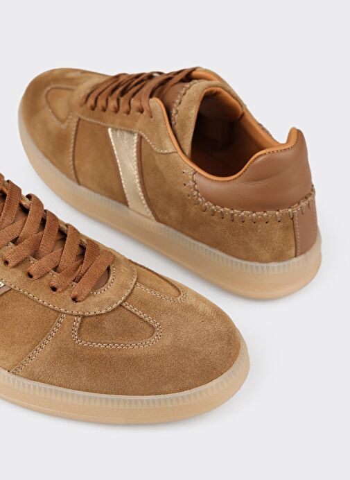 Taba Deri Kadın Spor Ayakkabı - Görsel 6