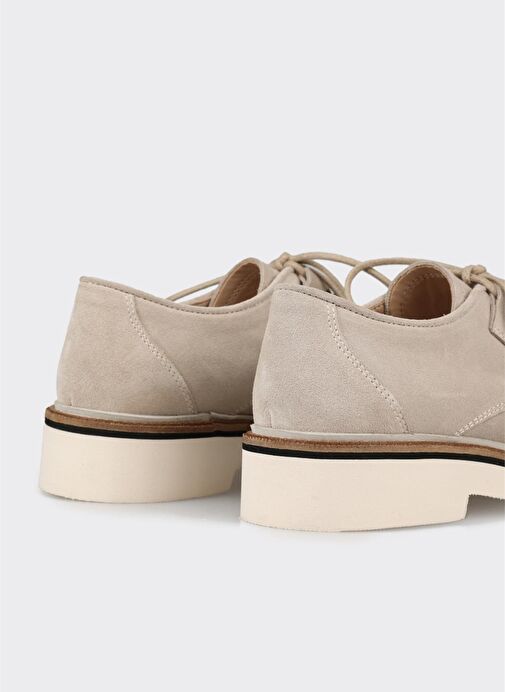 Bej Deri Kadın Günlük Ayakkabı - Görsel 6