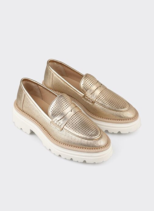 Gold Deri Kadın Günlük Ayakkabı - Görsel 3