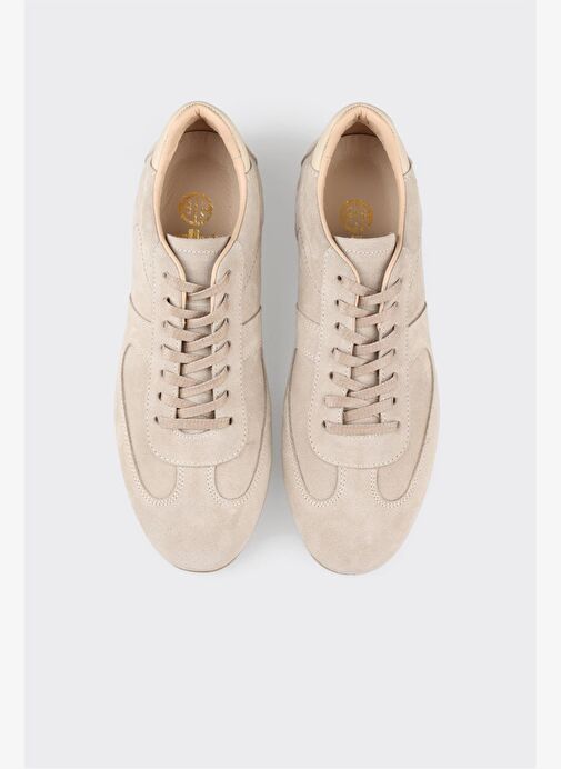 Bej Deri Kadın Spor Ayakkabı - Görsel 8