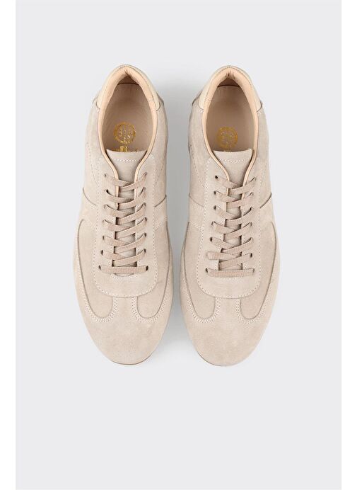 Bej Deri Kadın Spor Ayakkabı - Görsel 9