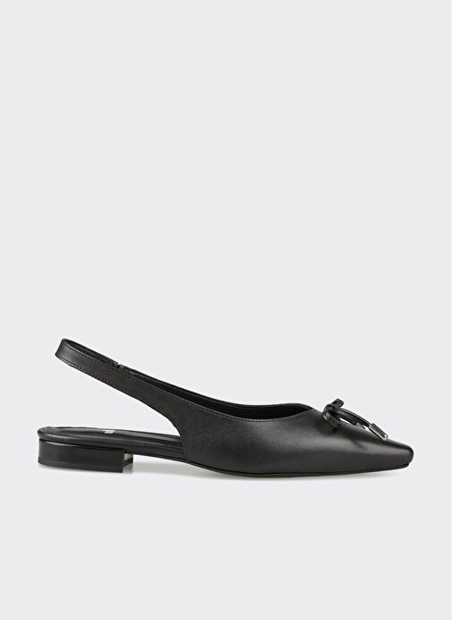 Siyah Deri Kadın Günlük Ayakkabı - Görsel 2