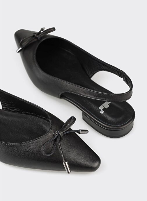 Siyah Deri Kadın Günlük Ayakkabı - Görsel 6