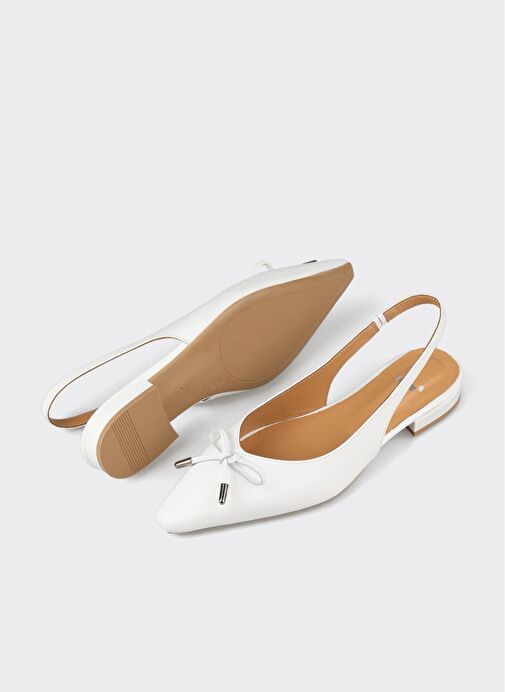 Beyaz Deri Kadın Günlük Ayakkabı - Görsel 4