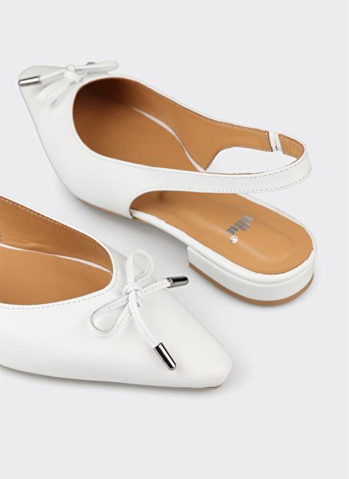 Beyaz Deri Kadın Günlük Ayakkabı - Görsel 6
