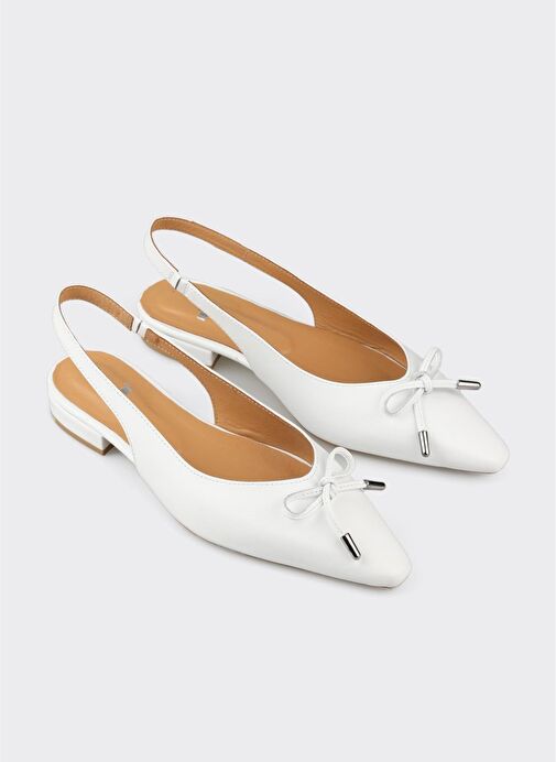 Beyaz Deri Kadın Günlük Ayakkabı - Görsel 3