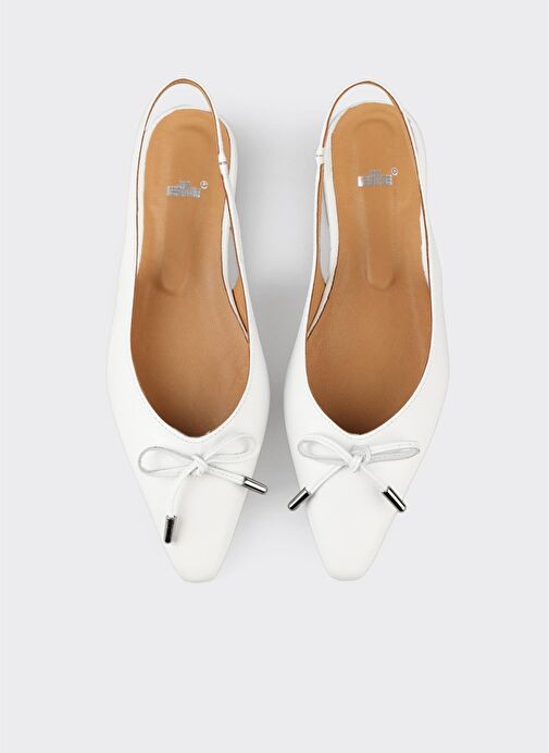 Beyaz Deri Kadın Günlük Ayakkabı - Görsel 5