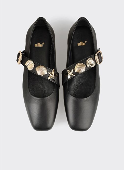 Siyah Deri Kadın Günlük Ayakkabı - Görsel 5