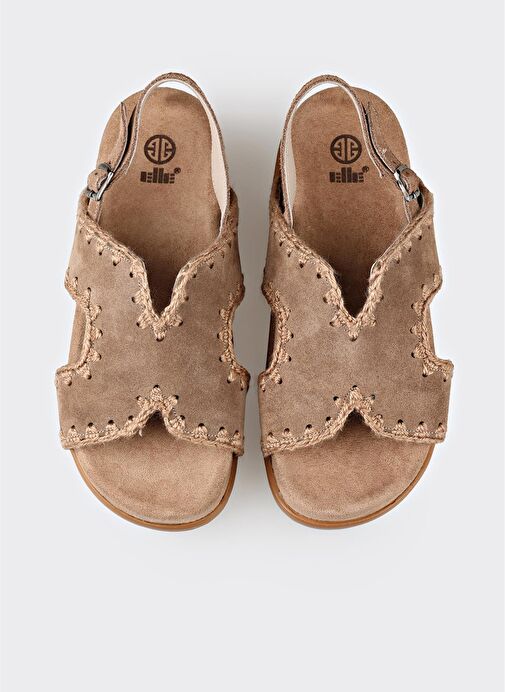 Vizon Deri Kadın Dolgu Topuk Sandalet - Görsel 5