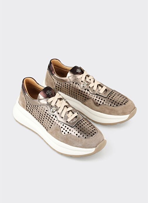 Vizon Deri Kadın Spor Ayakkabı - Görsel 3