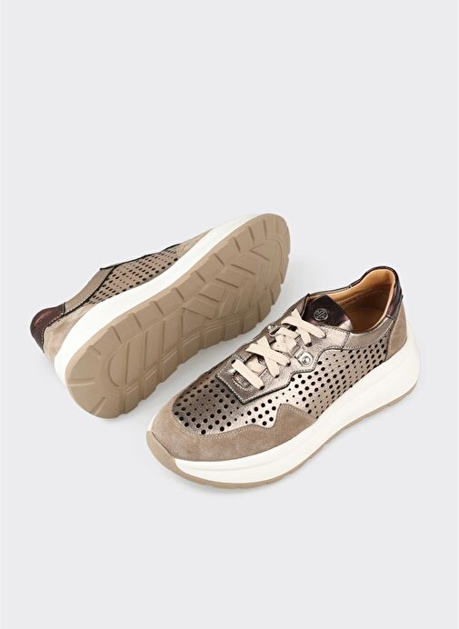 Vizon Deri Kadın Spor Ayakkabı - Görsel 4