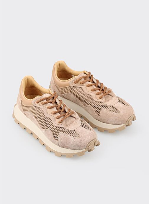 Pudra Deri Kadın Spor Ayakkabı - Görsel 3