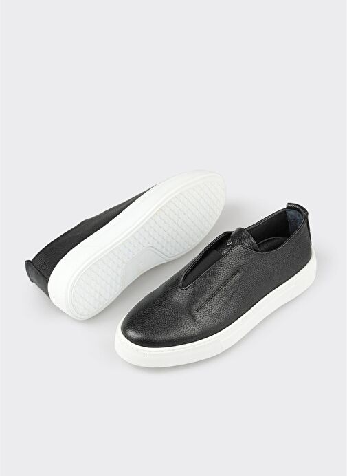 Siyah Deri Erkek Günlük Ayakkabı - Görsel 4